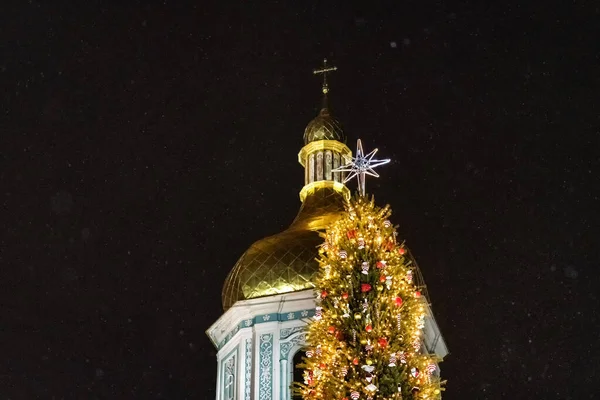 2019 Киев Украина Рождество Новый Год Софийской Площади — стоковое фото