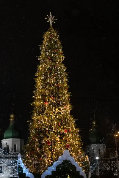 2019 Kiev Ucrania Navidad Año Nuevo Vacaciones Plaza Sophia — Foto de Stock