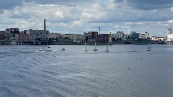 Augustus Kiev Oekraïne Repetitie Van Waterparade Rivier Dnipro Voor Onafhankelijkheidsverklaring — Stockvideo