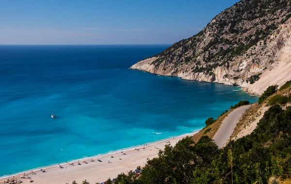 Den berömda stranden på Kefalonia, Myrthos beach — Stockfoto