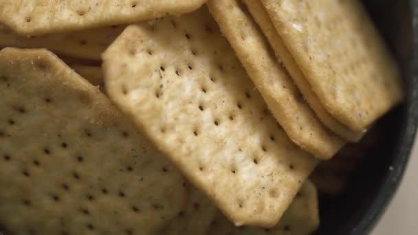 Rotating Texture Movin Cracker Salt Plate Close High Quality Footage — Stock Video