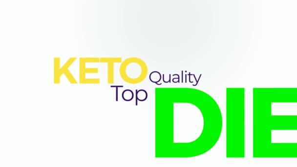 Keto Diet Animated Word Text Design Animation — Stock Video