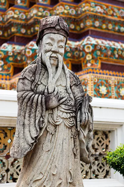 Άγαλμα πέτρα στο Wat Pho ναός, Μπανγκόκ, Ταϊλάνδη — Φωτογραφία Αρχείου