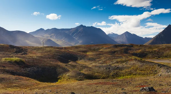 Színes őszi chukotka tundra, Oroszország északi-sarkkör — Stock Fotó