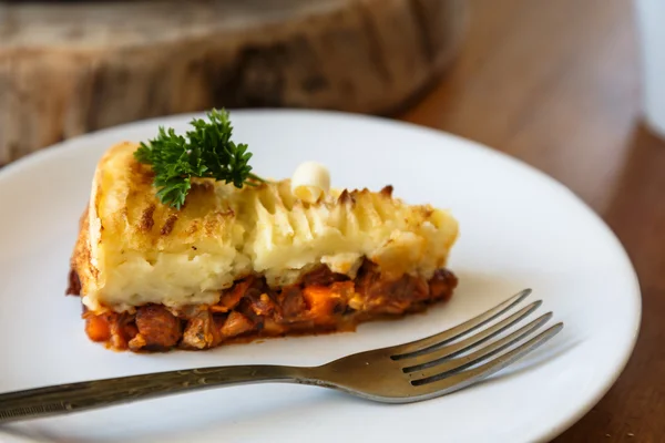 Baked Irish pie with minced meat — Stock Photo, Image