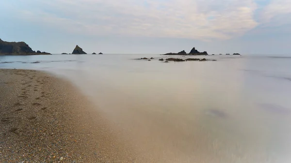 Langer Strand Mit Wasserlinien Und Pastellfarben Cooper Coast Waterford Irland — Stockfoto
