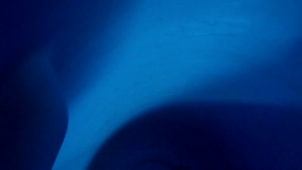 Corrugated Lights Hole Dark Blue Underwater Bubbles — Stock Video