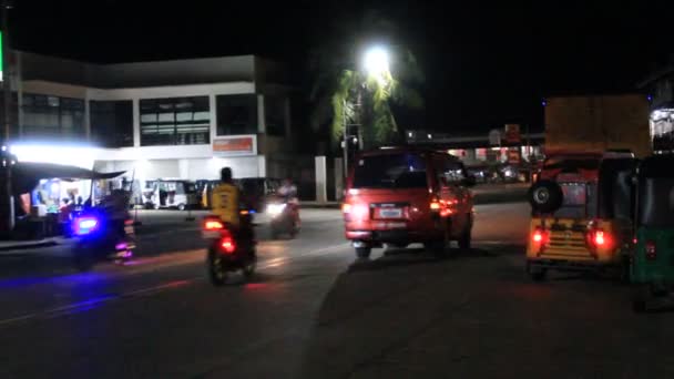 Uzun Bir Karayolu Üzerinde Ulaşım Gece Lambaları — Stok video