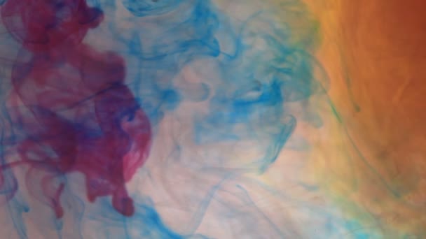 Energetyczne Jasne Kolor Ciepłe Pęcherzyki Farby Przenoszenie Dymu Mieszanie Kreatywne — Wideo stockowe