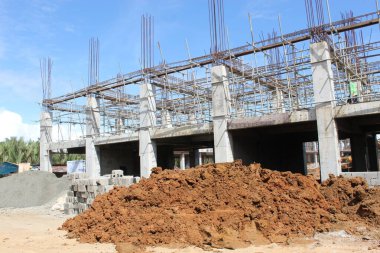 Proje İlerlemesi Üzerine İnşaat Alanı Beton Malzemeleri