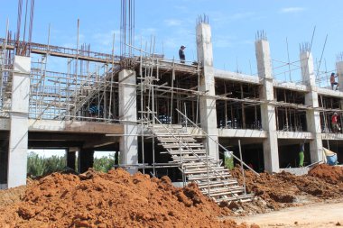 Proje İlerlemesi Üzerine İnşaat Alanı Beton Malzemeleri