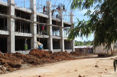 Proje İlerlemesi Üzerine İnşaat Alanı Beton Malzemeleri