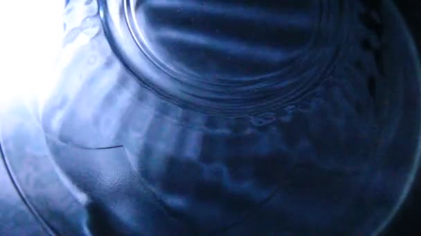 Natural Glass Bowel Creative Reflection Thru Lights Effects Texture — Stock Video