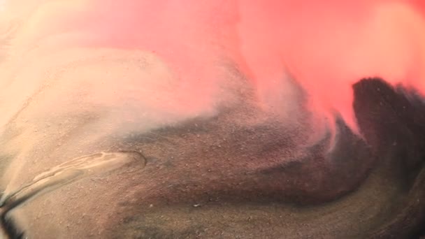 Artistique Jaune Rouge Noir Mouvement Couleur Mélange Lueur Sur Les — Video