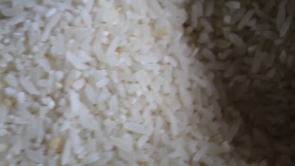 Jasmin Rice Gäng Plastvaror När Rullar Skjuta — Stockvideo