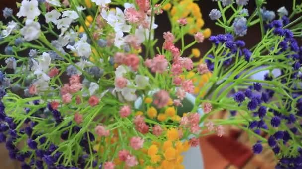 Base Flores Mesa Superior Floral Diy Manualidades Artes Hojas Todo — Vídeos de Stock