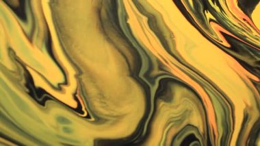 Sanatsal Arkaplan için Karışık Hareketli Yaratıcı Soyut Renklerde Altın Renk Sıvı Efektleri