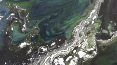 Soyut Renk Sıvısı Mavi Beyaz Karıştırma Yüzey Hareketi Sanat Arkaplan Efektleri