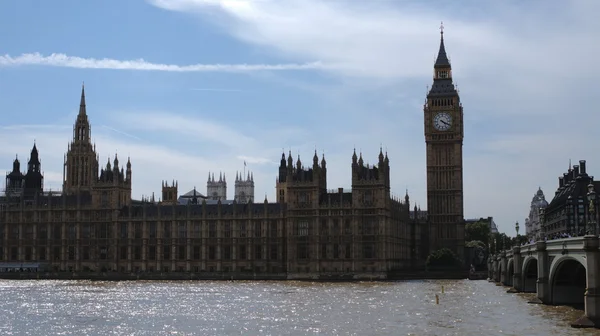 Westminster, Big Ben ve Westminster Köprüsü — Stok fotoğraf