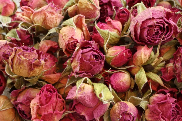 Lebensmittel Hintergrund - trockene rosa Rosen Haufen — Stockfoto