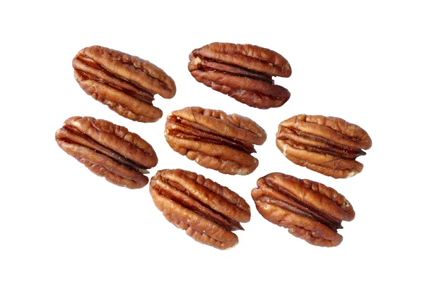 Pecan nuts on white background — Stock Photo, Image
