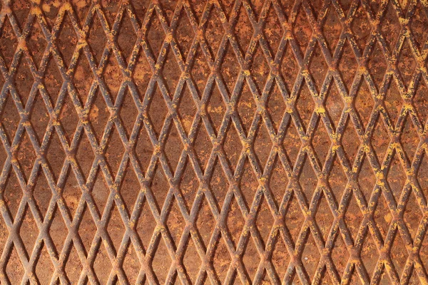 Rusty metal sheet - textured metal background with non slip repetitive pattern — Stock Photo, Image