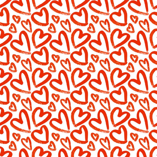 Niedliche Romantische Minimalistische Einfache Nahtlose Muster Mit Handgezeichneten Roten Tinte — Stockvektor