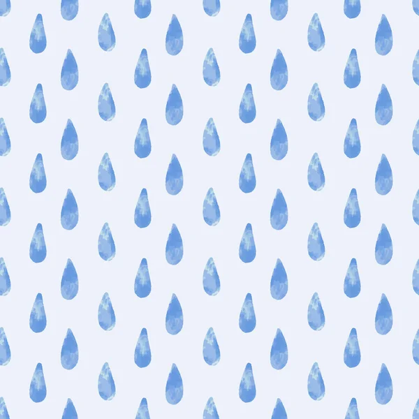 青い水彩雨とシームレスなパターンが値下がりしました ベクトルイラストライトバック グラデーションが白い背景に落ちます テキスタイルデザイン — ストックベクタ