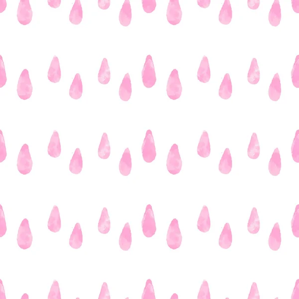 Zökkenőmentes Minta Rózsaszín Akvarell Esőcseppekkel Vektor Illusztráció Fény Háttér Gradient — Stock Vector