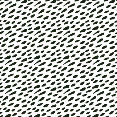 El çizimi grunge siyah mürekkep desenli noktalı, soyut minimalist, pürüzsüz desen. Dairesel siyah beyaz arka planı olan en az tek renkli vektör. Hayvan izi..