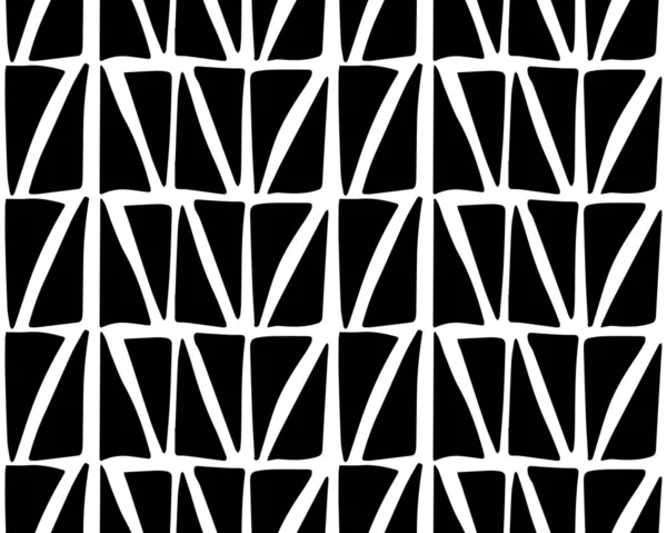 Abstraktes Minimalistisches Nahtloses Muster Mit Handgezeichneter Grunge Schwarzer Tintendreieckform Vector — Stockvektor