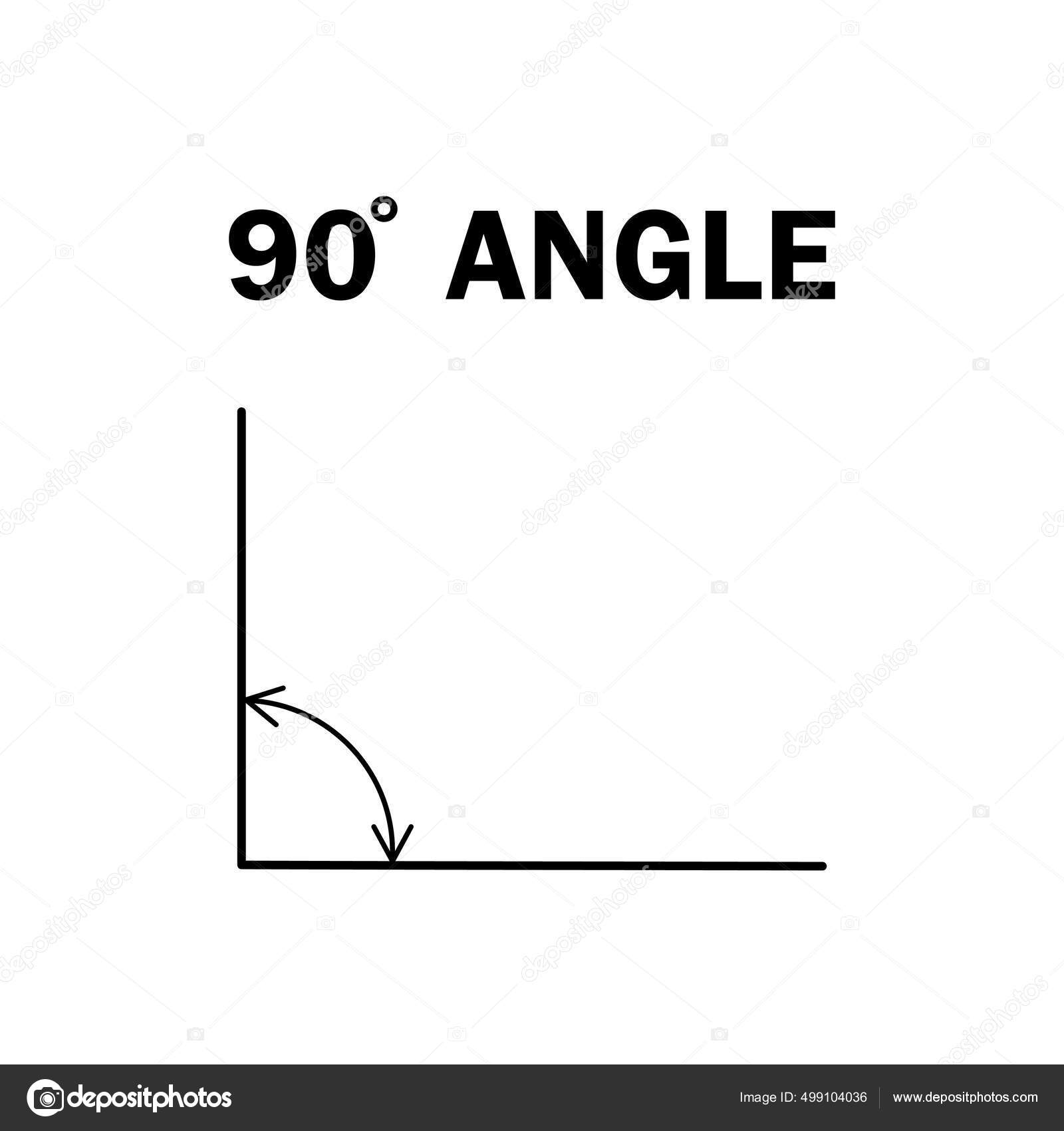 ícone de sinal de ângulo 90 graus. símbolo de matemática de