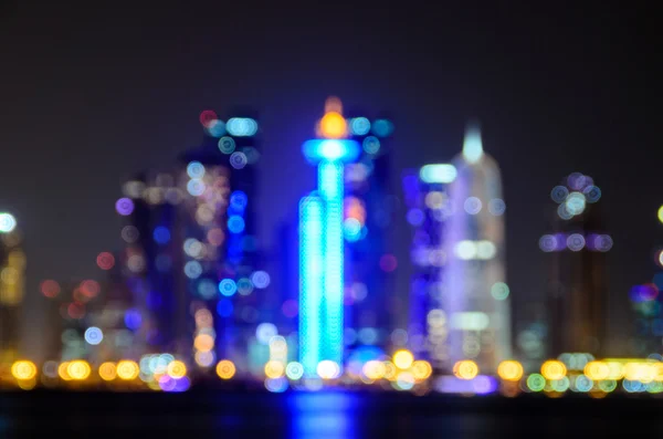Doha wazig abstracte achtergrond verlichting — Stockfoto