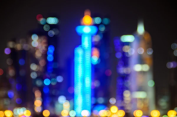 Doha borrosa luces abstractas de fondo —  Fotos de Stock
