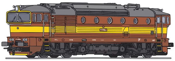 Vecchia locomotiva diesel — Vettoriale Stock
