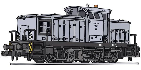 Gray diesel locomotive — Stock Vector
