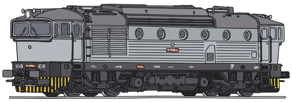 Locomotiva diesel cinza —  Vetores de Stock