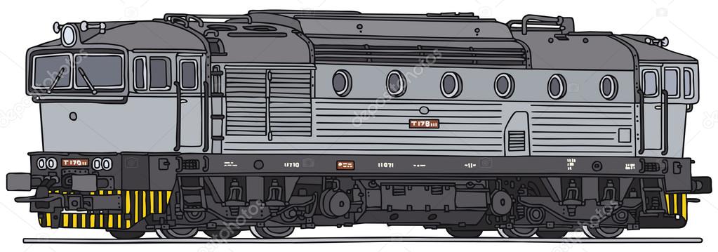 Gray diesel locomotive