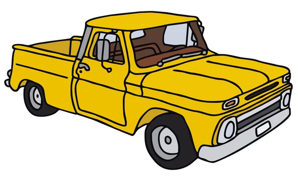 Gele kleine vrachtwagen — Stockvector