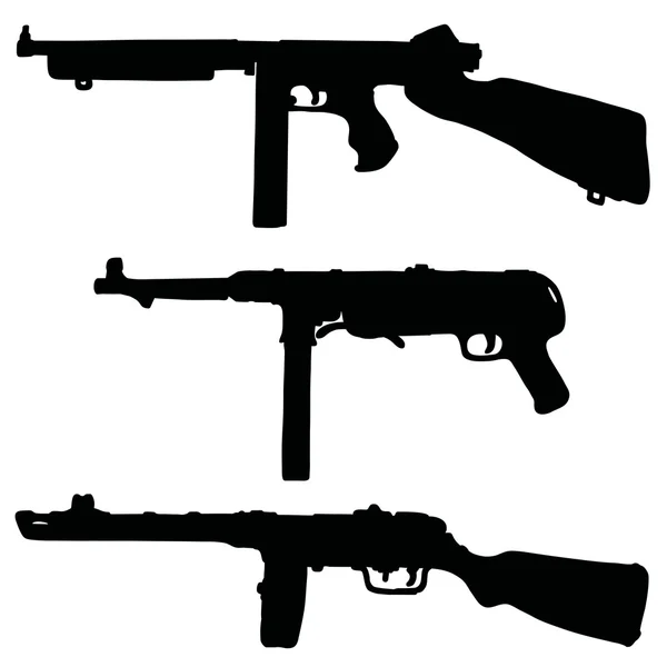 Történelmi automatikus guns — Stock Vector