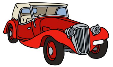 Vintage kırmızı cabriolet
