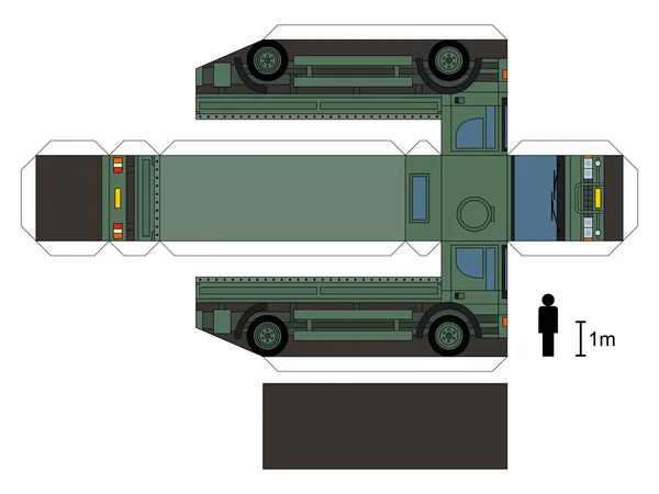 Modèle papier d'un camion militaire — Image vectorielle