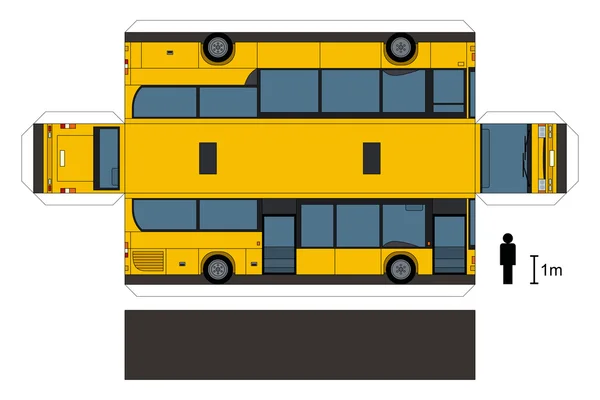 Papieren model van een stadsbus — Stockvector