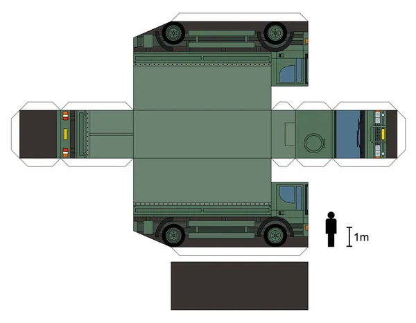 Modello di carta di un camion militare — Vettoriale Stock