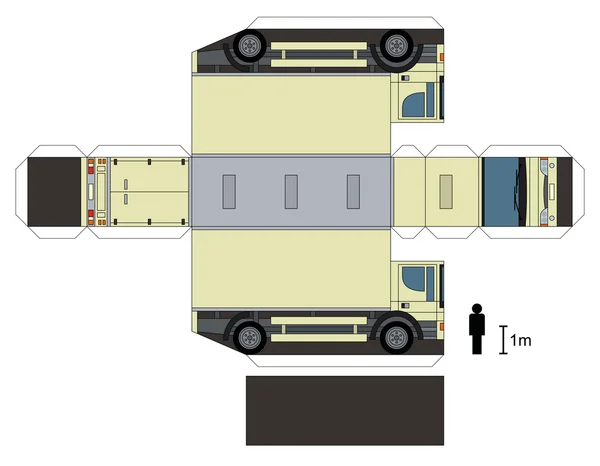 Papiermodell eines Lastwagens — Stockvektor