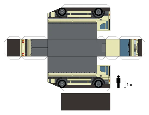 トラックのペーパー モデル — ストックベクタ