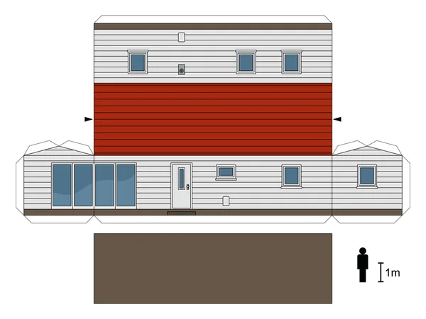 Papieren model van een sta-caravan — Stockvector