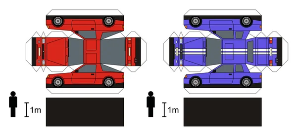 Papieren model van sportauto 's — Stockvector