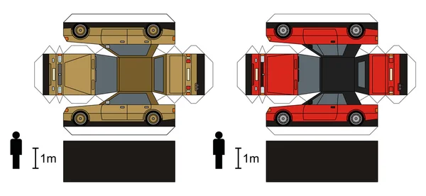 Modelo de papel de los coches — Vector de stock