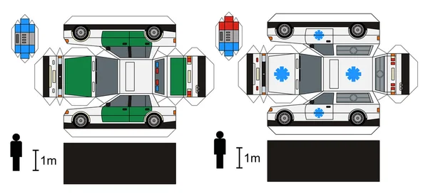 Papírový model aut — Stockový vektor